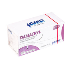 DAMACRYL USP 3-0/75cm/ihla 26mm, 1/2 kruh, kužeľový hrot PGA fialová (12ks/balenie);2