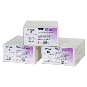 OPTIME, USP 2/0, ihla 40mm heavy needle, 1/2kruh, taper point, 90cm, fialové (36ks/bal)