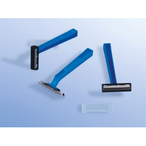 Jednorazové holiace strojčeky modré