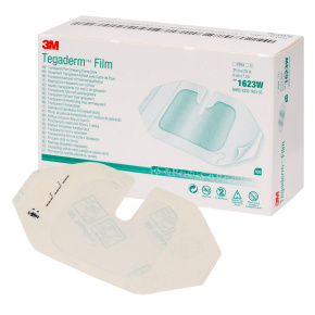 3M™ Tegaderm™ Transparentný filmový obväz s rámčekom s I.V. výrezom, 6x7cm (100 ks)