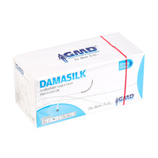 DAMASILK USP 3-0/75cm/ihla 19mm, 3/8, reverzný strih, hodváb, čierna (12ks/balenie) DAMASILK USP 3-0/75cm/ihla 19mm, 3/8, reverzný strih, hodváb, čierna (12ks/balenie)