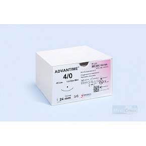 ADVANTIME, USP 4/0, ihla 24mm 3/8, hrot XT, vlákno 45cm (36ks/bal) ADVANTIME, USP 4/0, ihla 24mm 3/8, hrot XT, vlákno 45cm (36ks/bal)