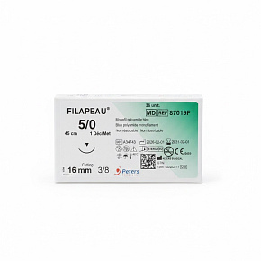 FILAPEAU, 5/0 USP, 3/8 zakrivenie, hrot: cutting, ihla: 16, vlákno: 45 (36ks/bal)