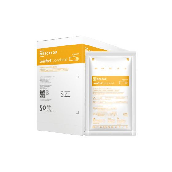 MERCATOR Latexové operačné rukavice Comfort s púdrom (50párov/bal)