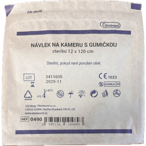 Návlek na kameru 12x120cm sterilný s gumičkou
