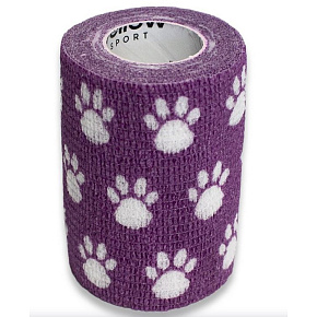 žltýBAND súdržný obväz 5cm x 4,5m, fialové labky (12ks/balenie)(288ks/balenie)