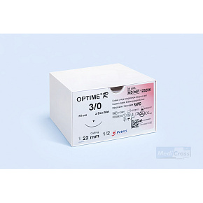 OPTIME rapid, USP 3/0, ihla 22mm, 1/2kruh, cutting, 75cm (36ks/bal) bezfarebné