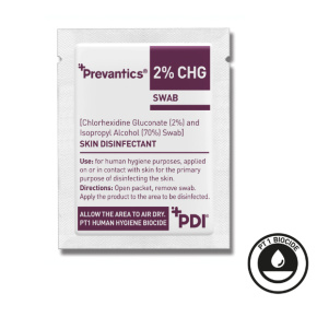 Prevantics 2% CHG Device Swab - tampóny dezinfekčné jednotlivo balené (100ks/bal)