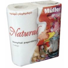 MÜLLER Prírodné 2-vrstvové papierové kuchynské utierky 2 rolky