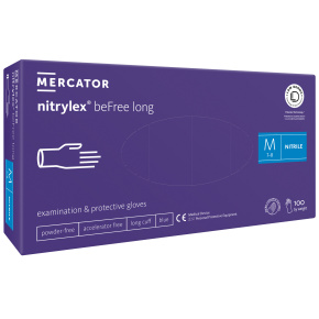 Vyšetrovacie rukavice NITRYLEX befree long veľ. M (100ks)
