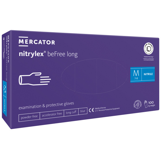 Vyšetrovacie rukavice NITRYLEX befree long (100ks)
