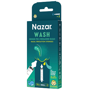 NAZAR Wash Striekačky na výplach nosa 10 ml – 2 ks v balení NAZAR Wash Striekačky na výplach nosa 10 ml – 2 ks v balení