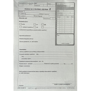 Poukaz na vyšetrenie/ošetrenie "Z" A4 (blok 100 listov)