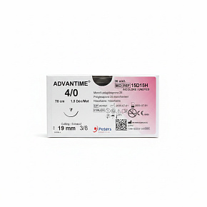 ADVANTIME, USP 4/0, ihla 19mm 3/8, reverzný rez, 70cm (36ks/bal)