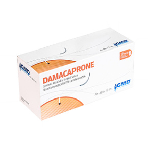DAMACAPRONE USP 3-0/45cm/ihla 19mm, 3/8 kruh, reverzný rez, PGCL odfarbená (12ks/bal)