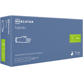 Vyšetrovacie rukavice MERCATOR hybrid+ veľ.S 100ks