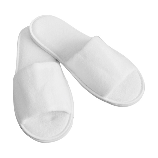 Papuče biele, pánske, otvorené XL 30cm (100 párov kartóne)