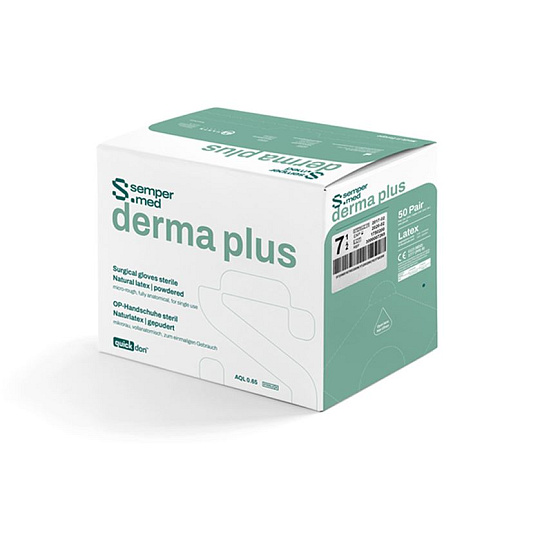 Sempermed Derma PLUS operačné latexové rukavice s púdrom, sterilné (50párov/bal)