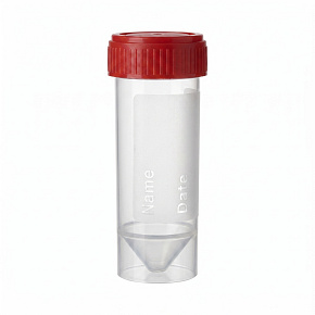 Sterilná nádobka/skúmavka na moč a sputum - skrutkovacie červené viečko 30ml Sterilná nádobka/skúmavka na moč a sputum - skrutkovacie červené viečko 30ml