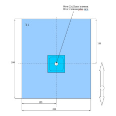 Operačná rúška na kolená/ramená 200x300cm s manžetou a 6cm otvorom