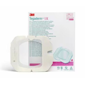3M Tegaderm™ I.V. Transparentné filmové krytie s neadhezívnym okienkom 12x12cm, 25 ks
