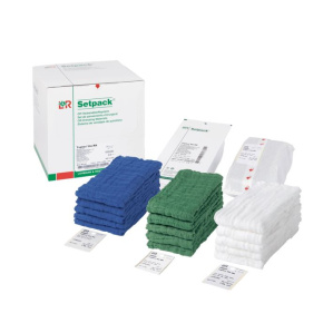 Setpack® Toptex® lite Brušné rúšky s RTG čipom 40x40cm, sterilné, biele (5ks)