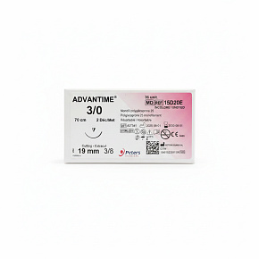 ADVANTIME, USP 3/0, ihla 19mm 3/8, reverzný rez, 70cm (36ks/bal)