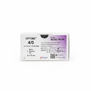 OPTIME, USP 4/0, 5x vlákno bez ihly, 70cm-fialové (36ks/bal)