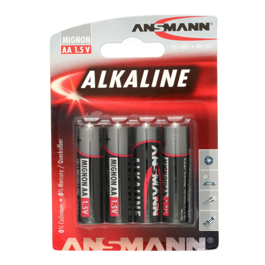 Alkalická tužková batéria ANSMANN LR6 (AA) / Blistr 4ks