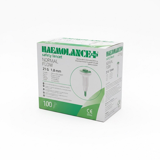 Lanceta zelená 21G, hĺbka vpichu 1,8 mm (100ks)