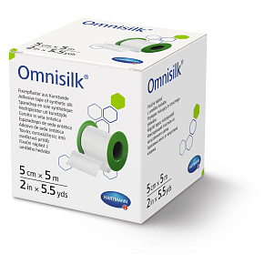 Omnisilk náplasť cievková z hodvábu, biela, 5cmx5m