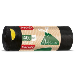 Vrece na odpad ECO LINE so zaťahovacími ušami, 25µ, LDPE, 40L - 15ks
