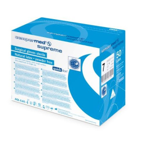 Sempermed Supreme, operačné latexové rukavice veľ. 8 bez púdru, sterilné (50 párov/bal)