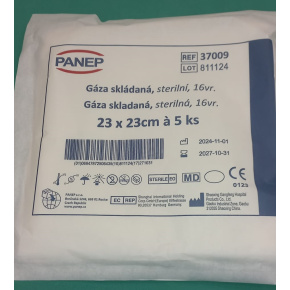 PANEP Gaza skladaná / longeta sterilná 23x23cm 16vrstv. (5ks)