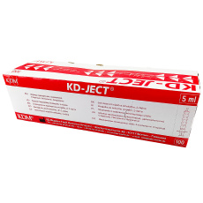 KDM KD-JECT 2-dielna injekčná striekačka 5ml (100ks) (20ks/kartón) KDM KD-JECT 2-dielna injekčná striekačka 5ml (100ks) (20ks/kartón)