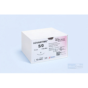 ADVANTIME, USP 5/0, ihla 13mm, 3/8, reverzný rez,, 70cm (36ks/bal) ADVANTIME, USP 5/0, ihla 13mm, 3/8, reverzný rez,, 70cm (36ks/bal)