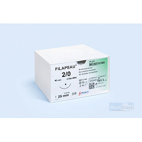 FILAPEAU, 2/0 USP, 3/8 zakrivenie, hrot: cutting, ihla: 25, vlákno: 90 (36ks/bal)