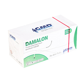 DAMALON USP 3-0/45cm/ihla 26mm, 3/8, reverzný rez PA čierna (12ks/bal) DAMALON USP 3-0/45cm/ihla 26mm, 3/8, reverzný rez PA čierna (12ks/bal)