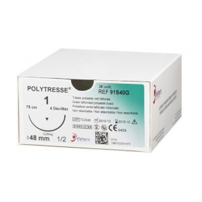 POLYTRESSE, USP 2, 1/2 zakrivenie, hrot, Taper point, ihla, 40mm, 75cm (36ks/bal)