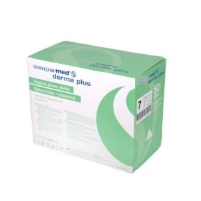 Sempermed Derma PLUS chirurgické latexové rukavice s púdrom, veľkosť 1,5 mm. 8,5, sterilné (50 párov/balenie)