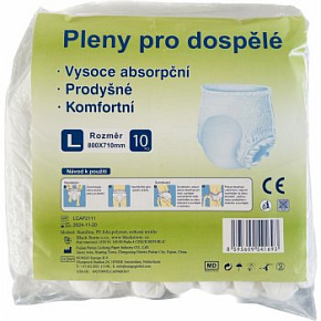 Plienkové nohavičky naťahovacie – veľkosť L (10 ks)