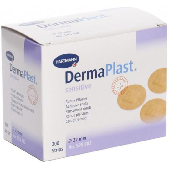 Okrúhle náplasti DermaPlast sensitive 22 mm (200 ks/balenie)
