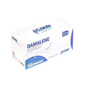 DAMALENE USP 5-0/75cm/ihla 16mm, 3/8, reverzný rez PP modrá (12ks/bal)